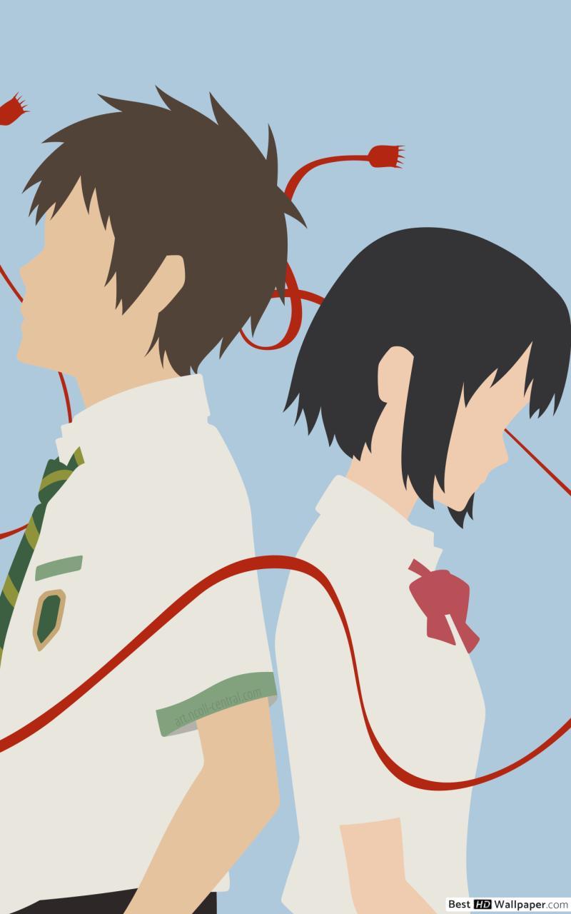 Mitsuha Miyamizu and Taki Tachibana in Your Name HD wallpaper download