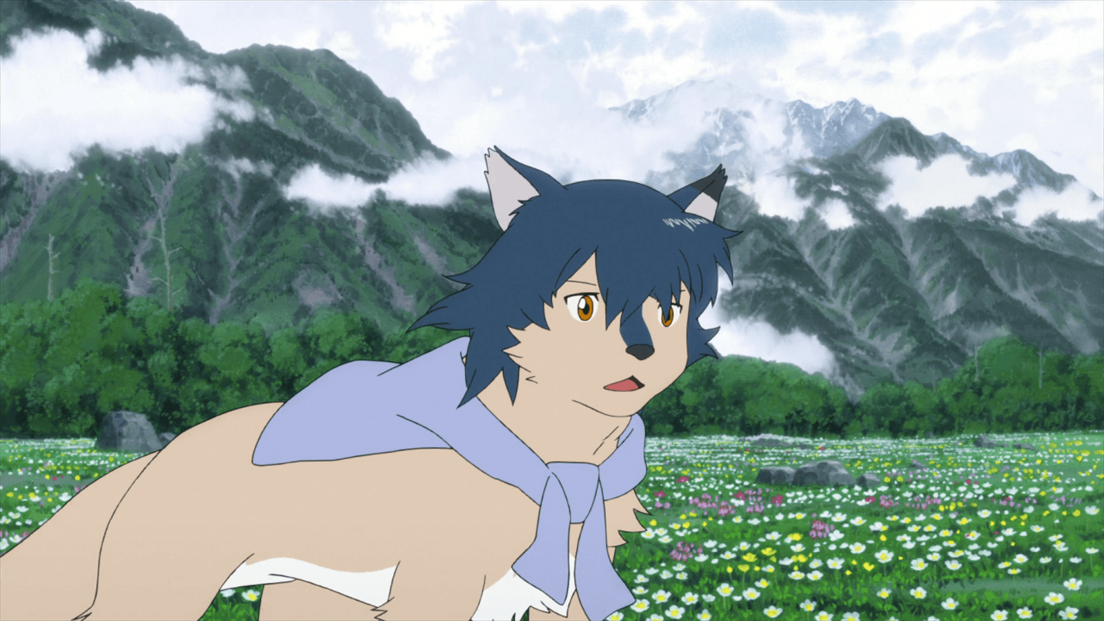 Ame and Moutain Landscape Wolf Children Ame and Yuki Wallpaper