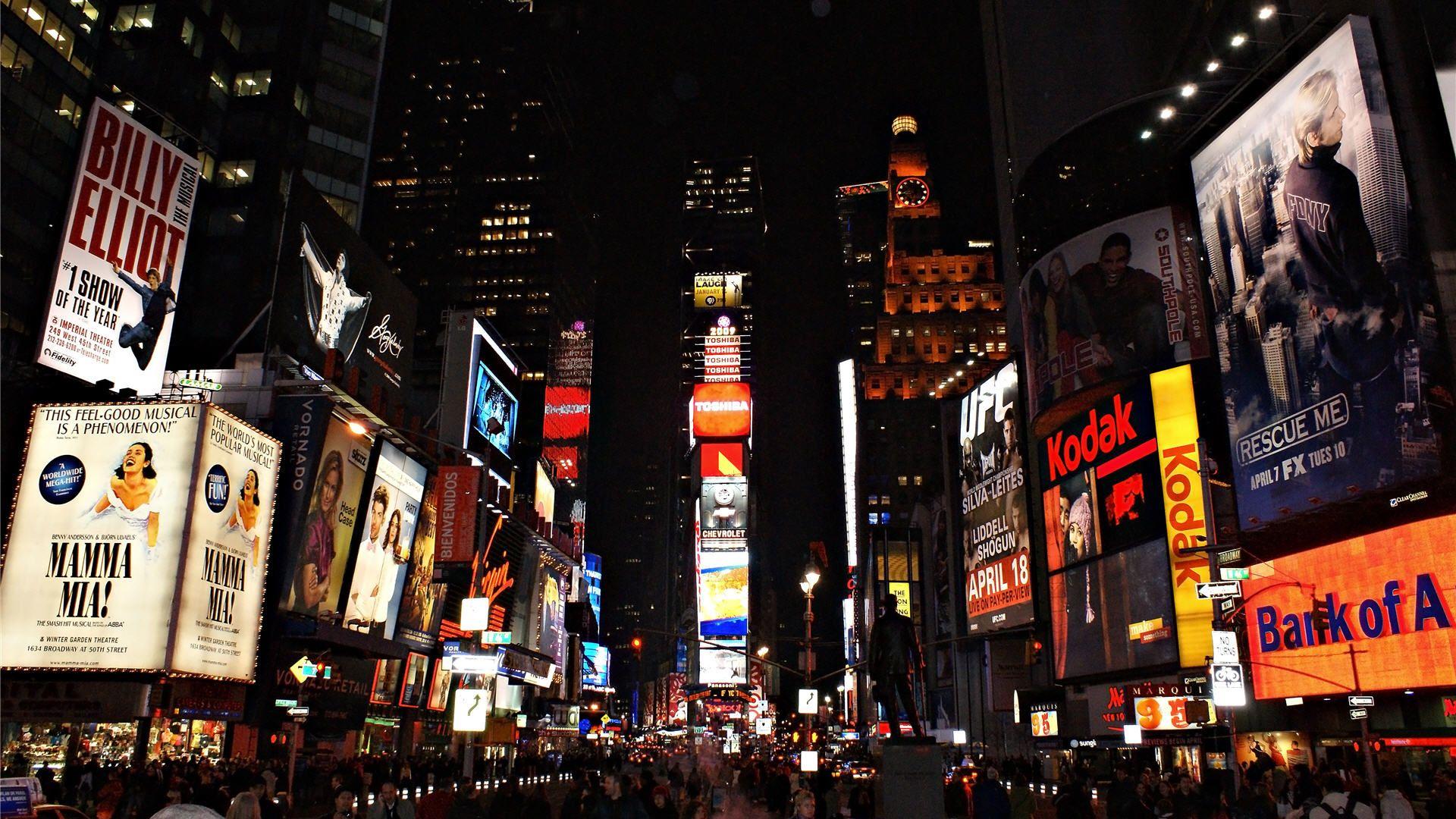 Times Square Night Wallpaper 19 X 1080