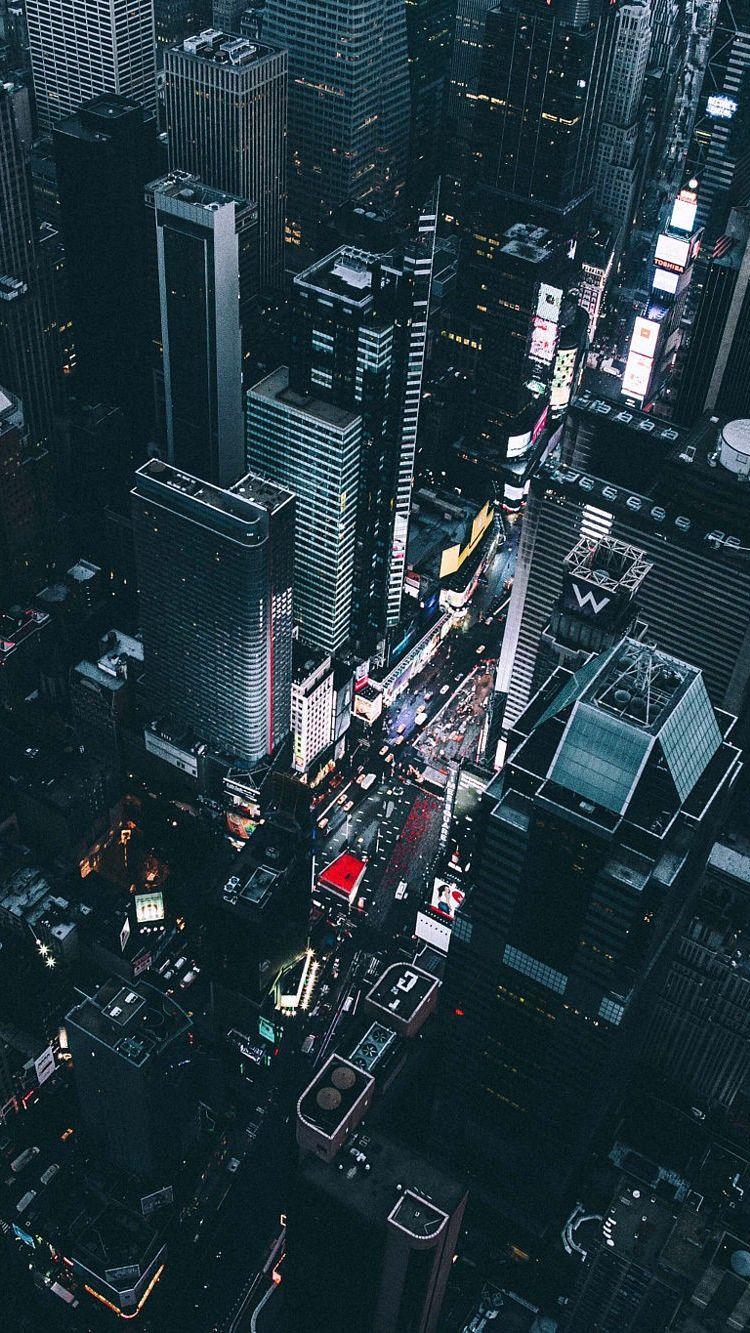 Time Square New York View From Chopper IPhone Wallpaper. City