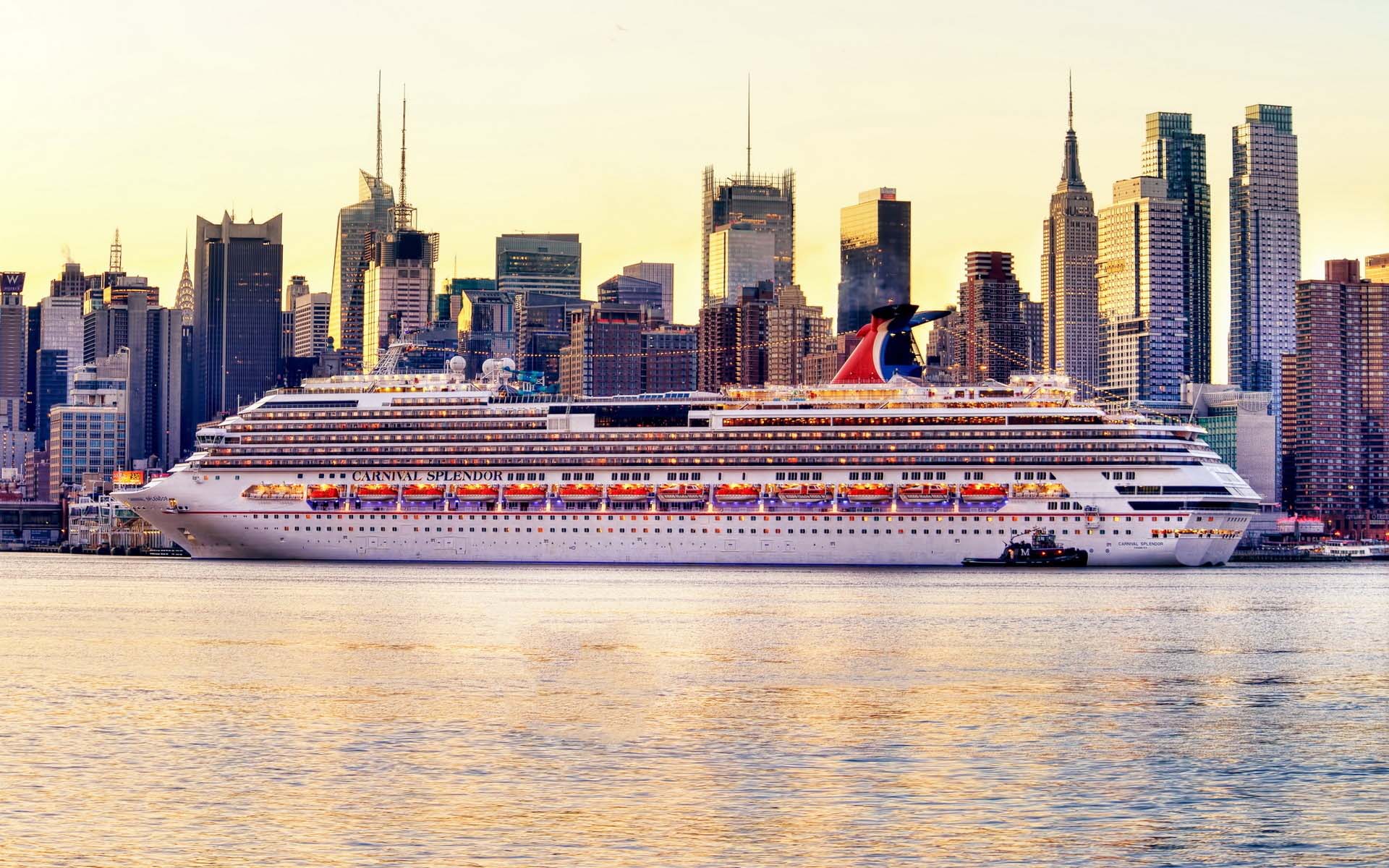 Landscape Cruise Ship New York City Wallpaper 1920x1200 PC