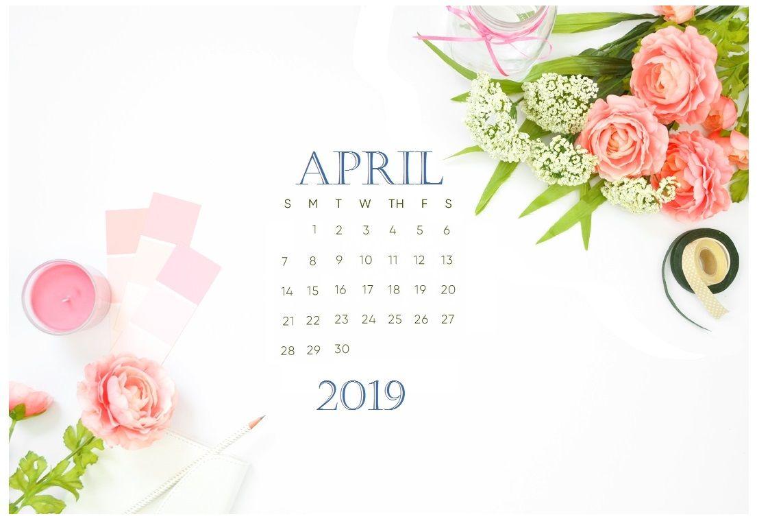 Free April 2019 Calendar Wallpaper. April 2019 Calendar in 2019