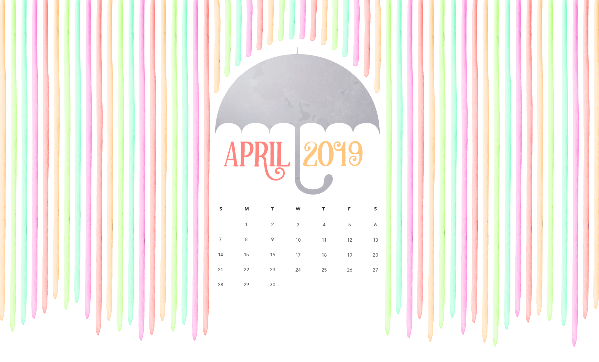 Beautiful April 2019 Calendar Wallpaper. April 2019 Calendar