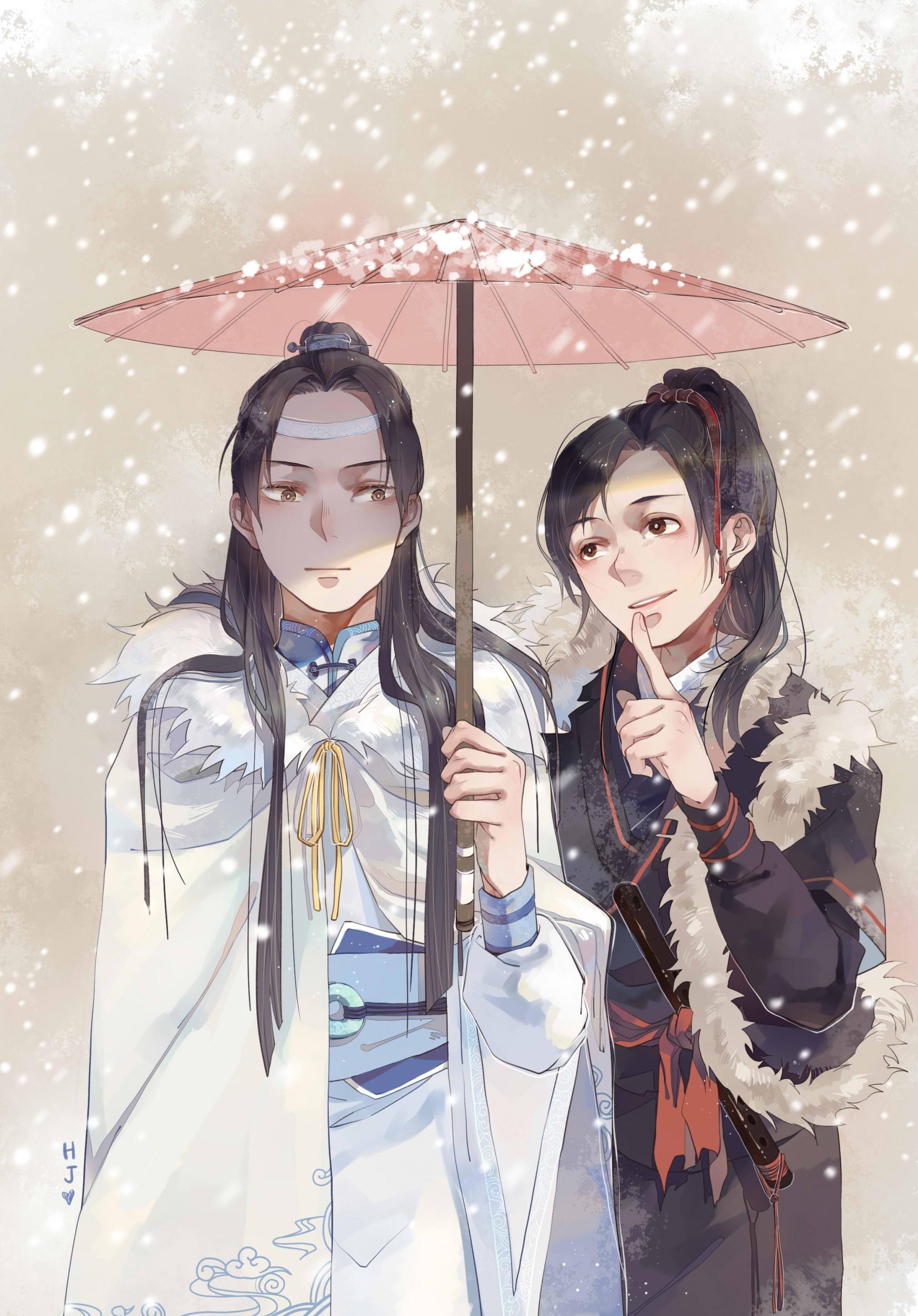 Download 2019x2893 Wei Wuxian, Umbrella, Snow, Traditional Clothes