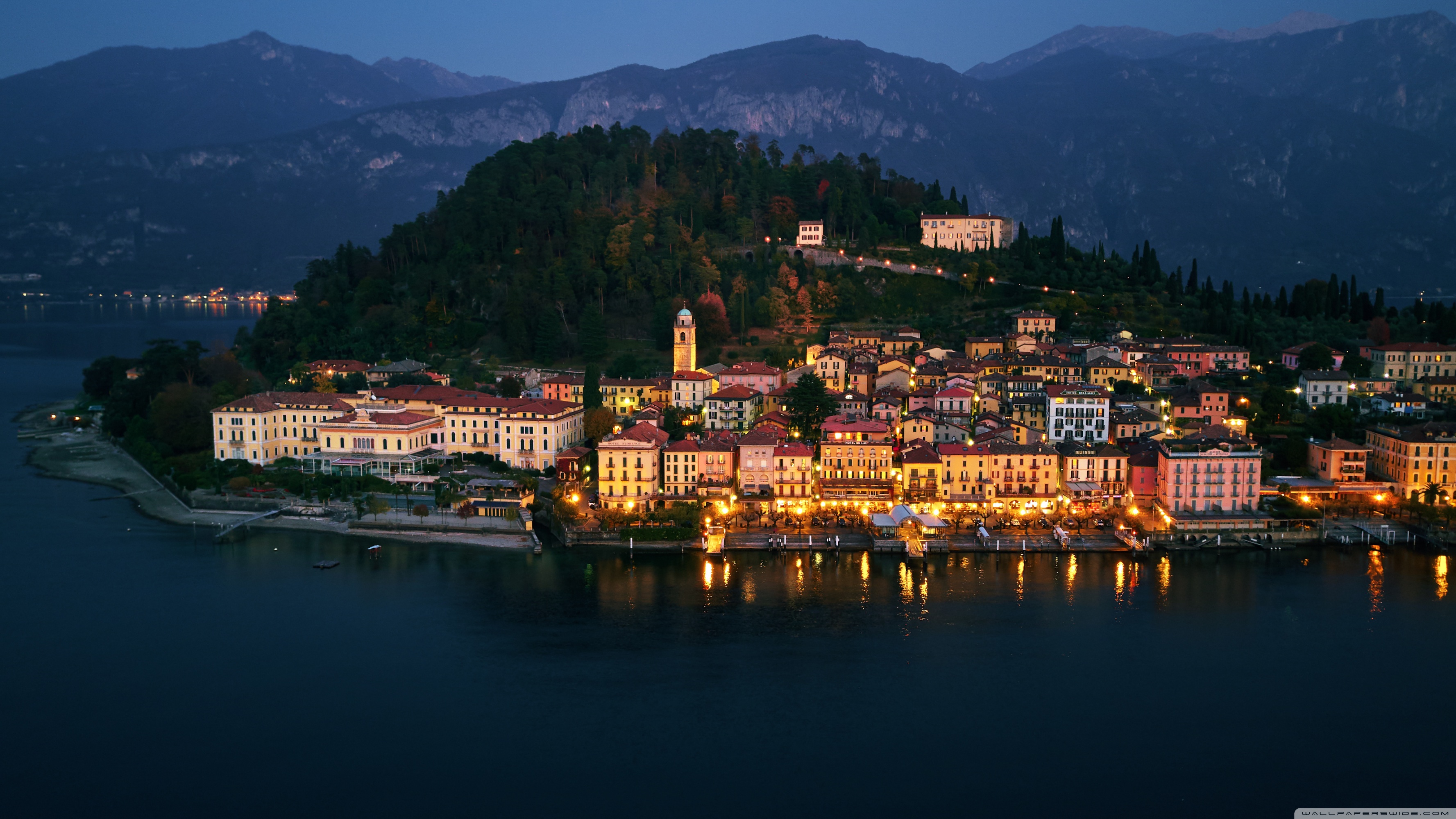 Lake Como, Night, Bellagio, Italy ❤ 4K HD Desktop Wallpaper for 4K