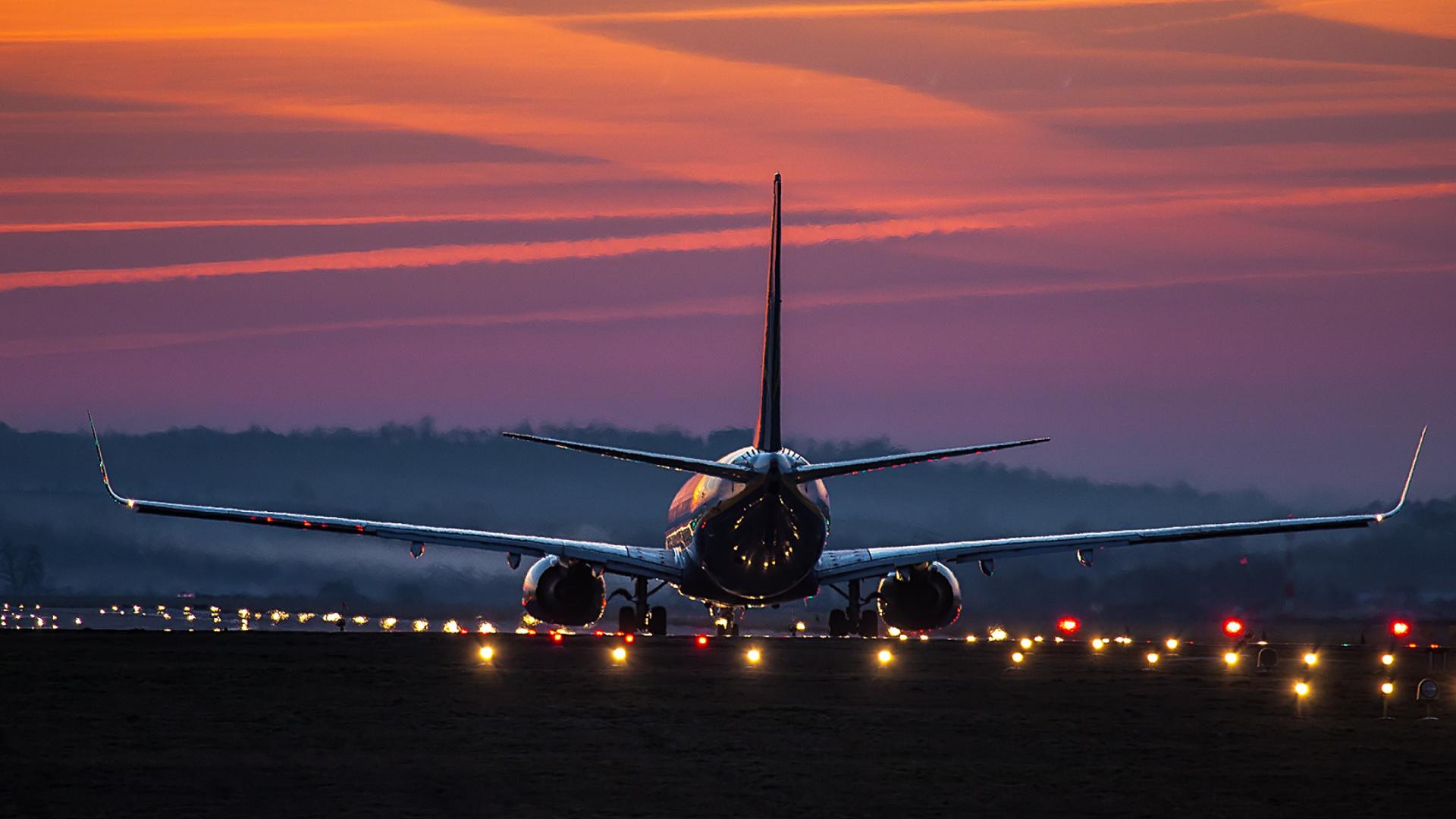 Airbus, airplane, aviation, airport, airbus, evening, light, sky