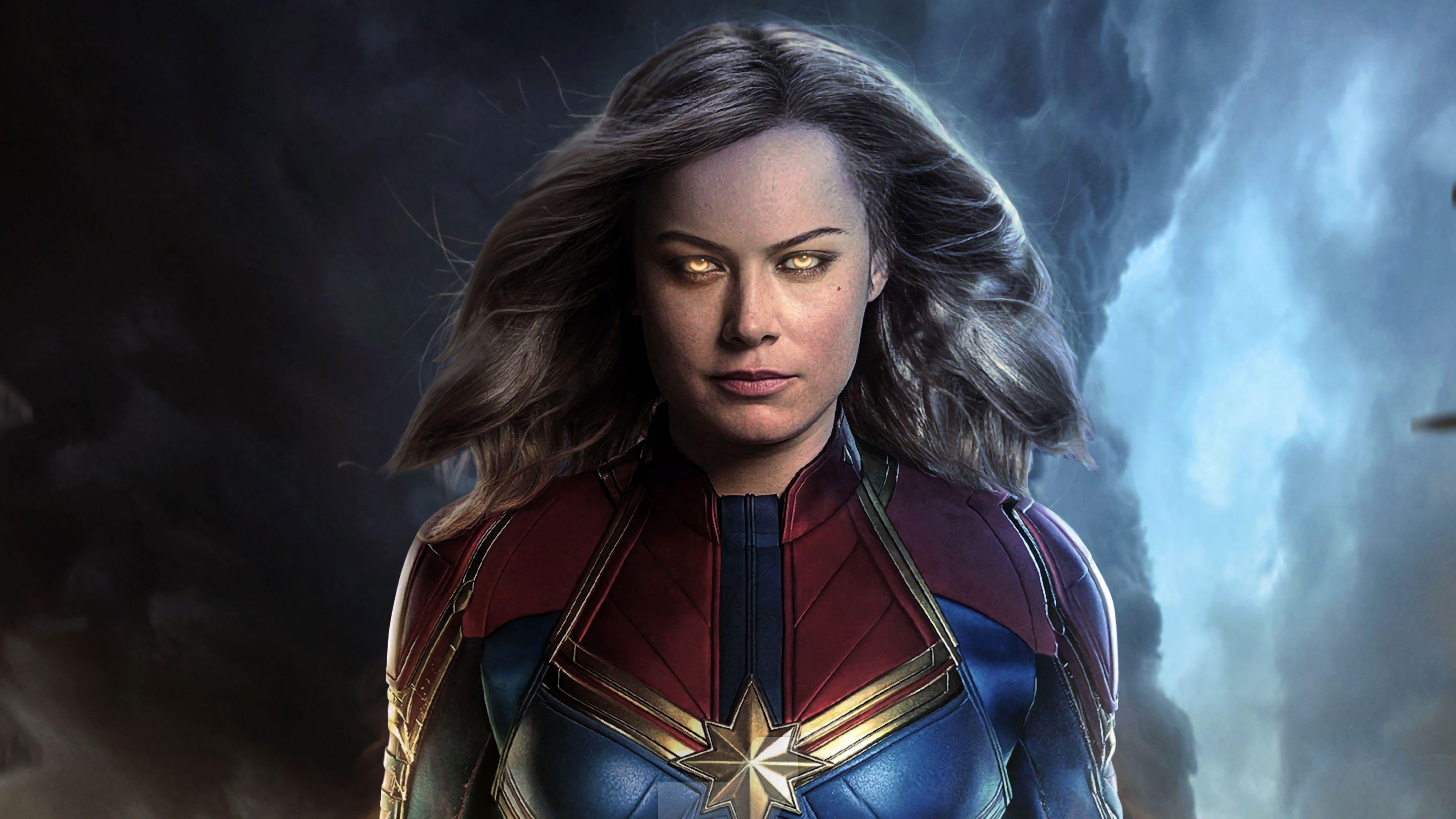 Captain Marvel Movie 2019 Brie Larson as Carol Danvers 4K Wallpaper Captain Marvel (Movie 2019), Captain Ma. Captain marvel, Captain marvel trailer, Marvel movies