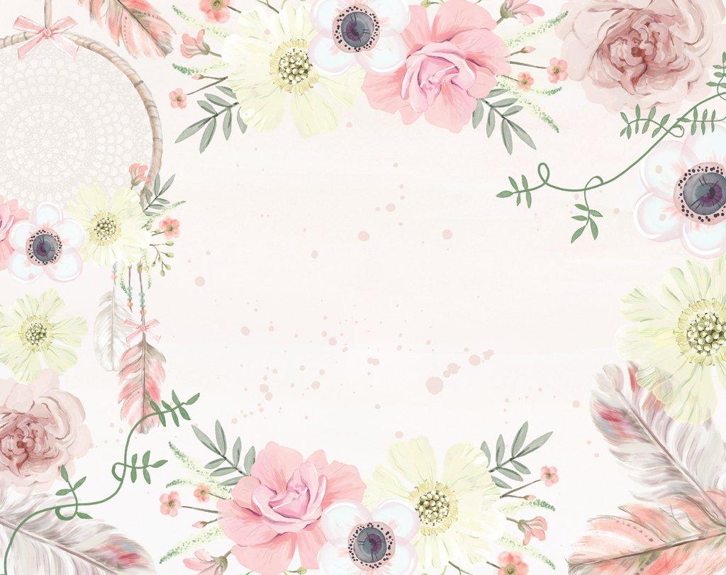 Girls Boho Floral Wallpaper
