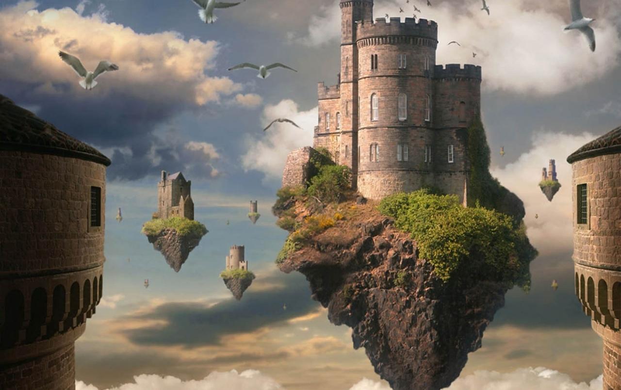 Floating castle wallpaper. Floating castle