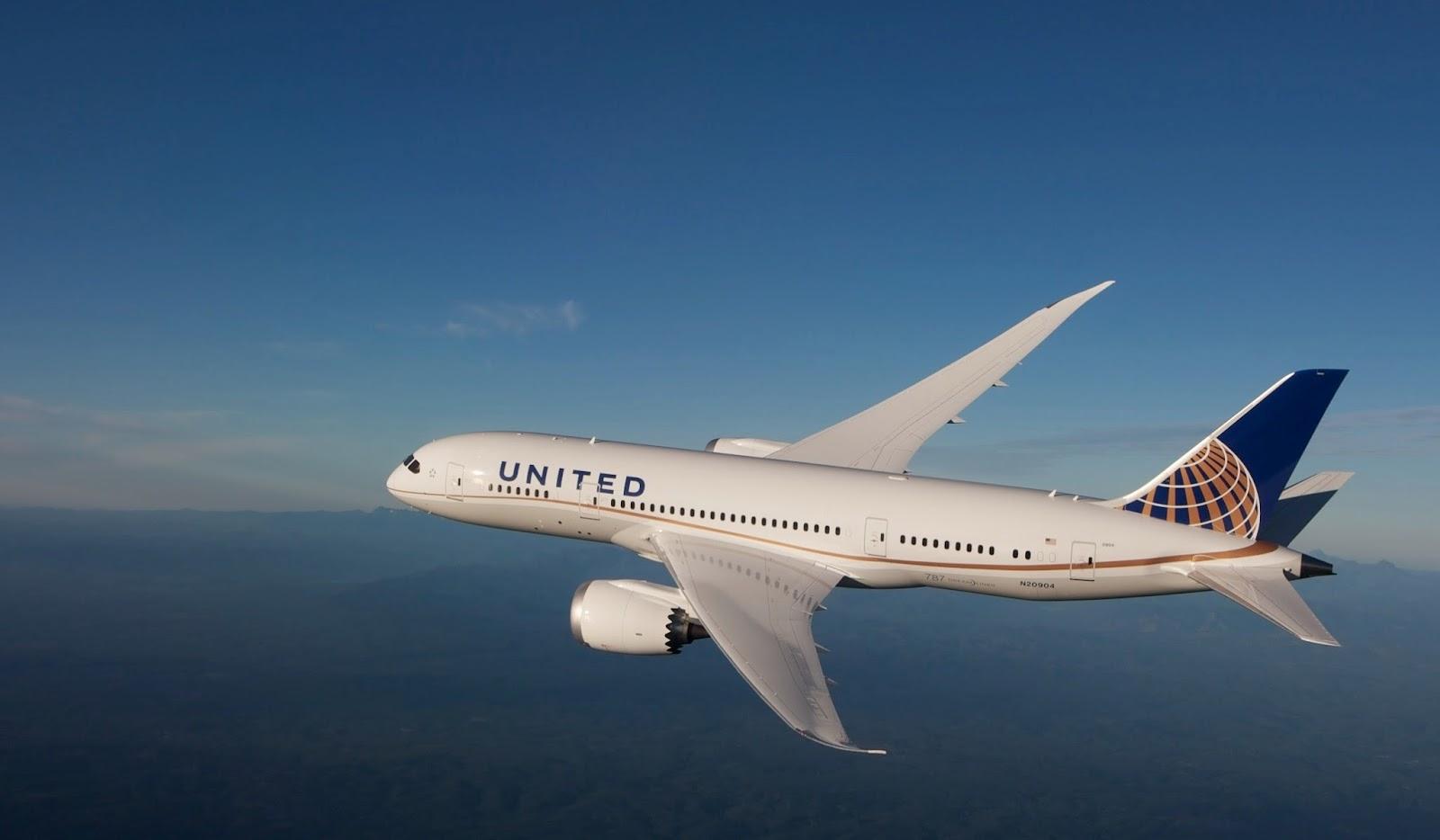 United Airlines Boeing 787 9 Dreamliner Inflight. Aircraft