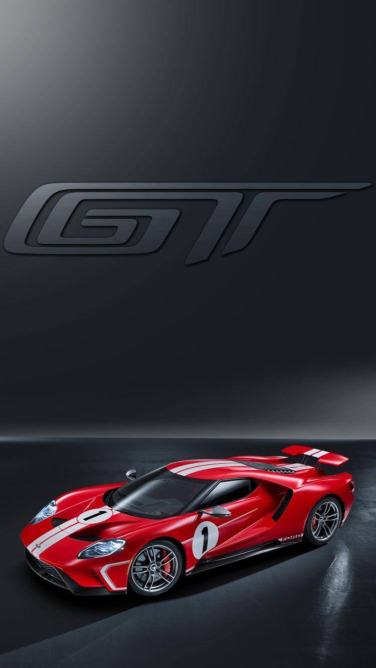Universal Phone Wallpaper/ Background Red Ford GT Super Car iPhone