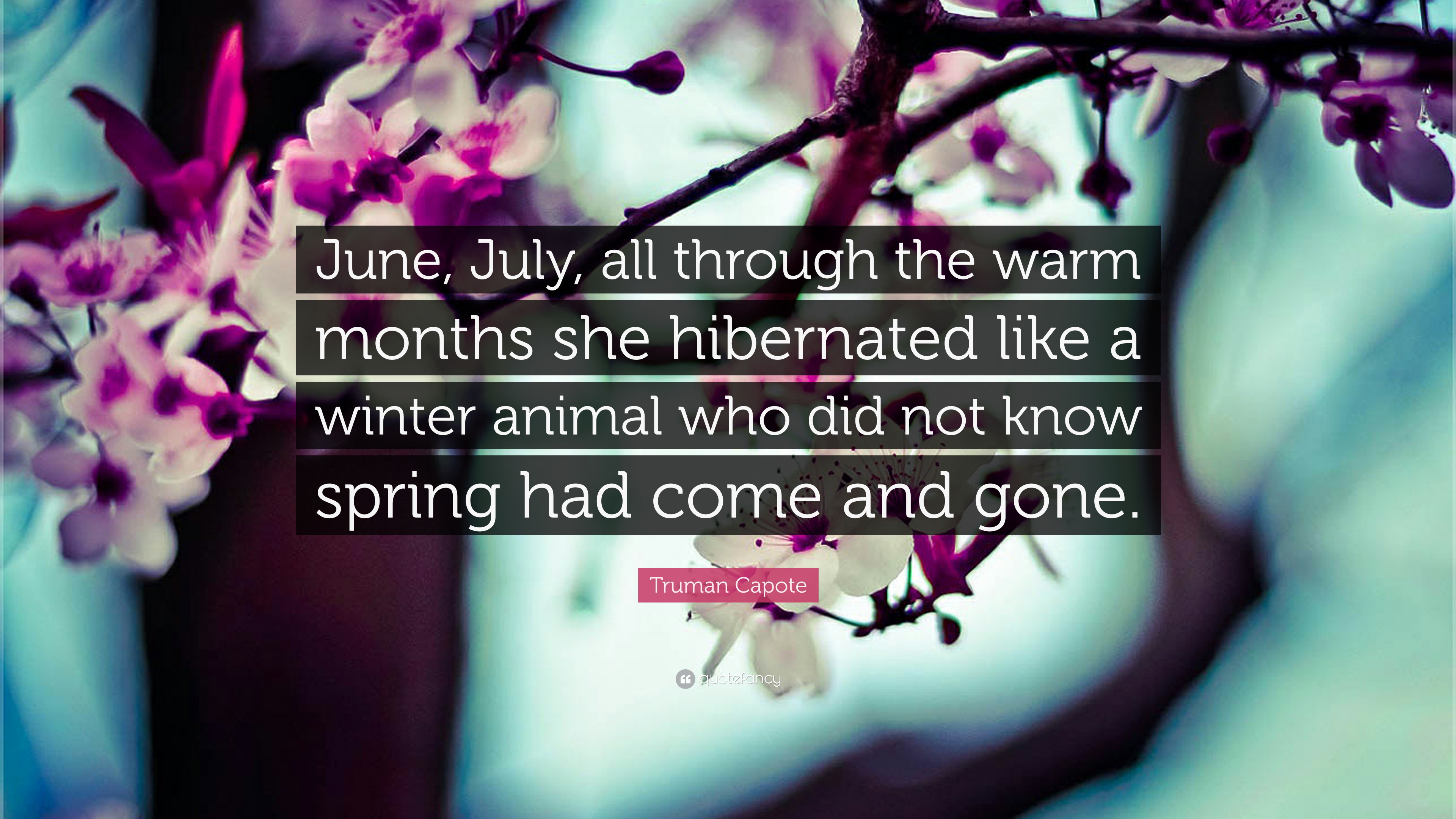 Truman Capote Quote: “June, July, allm months she