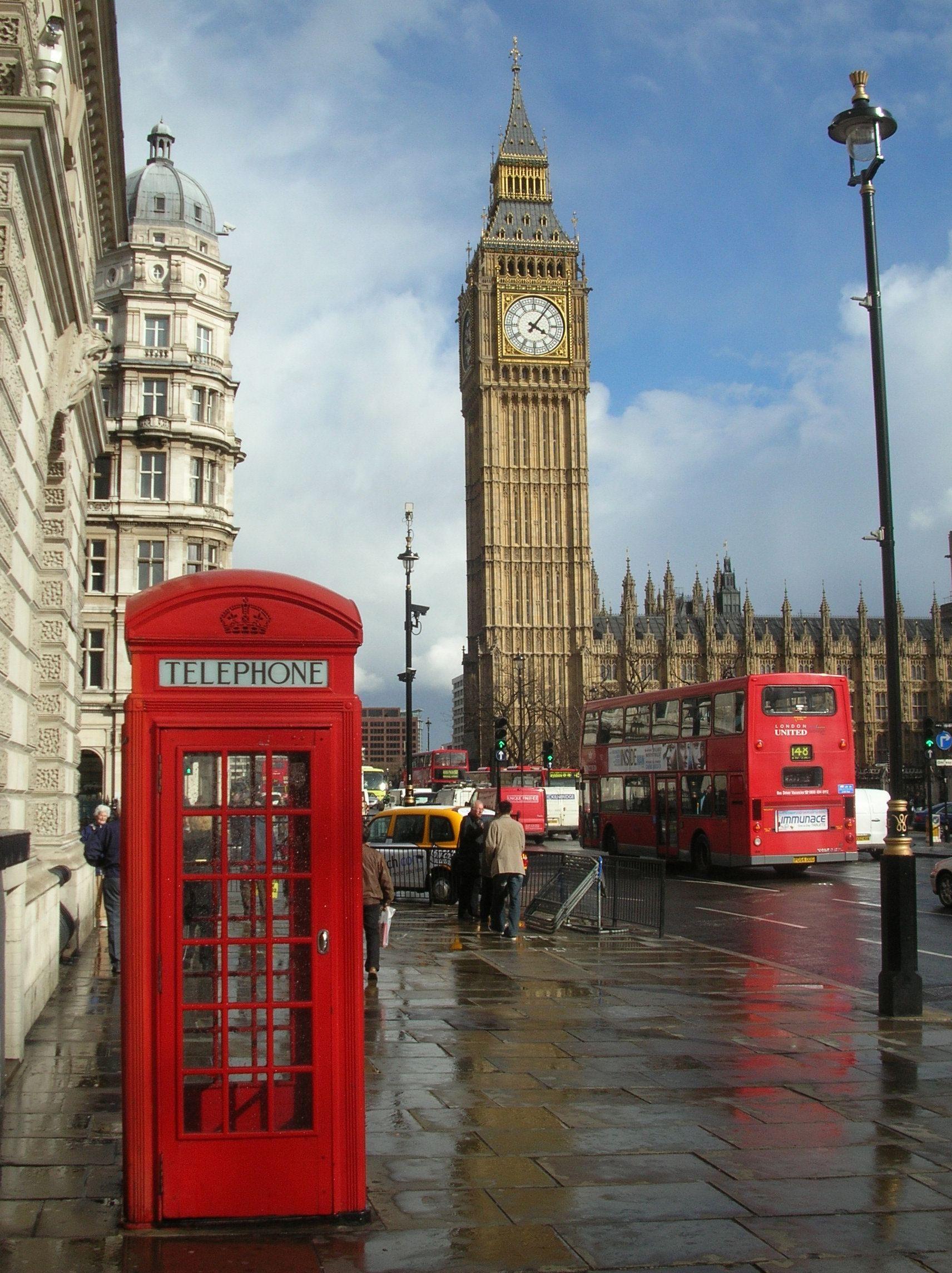 London Big Ben Phone box. European cities wallpaper. More