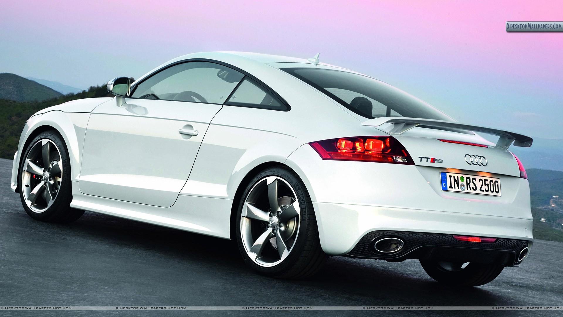 Side Back Pose Of Audi TT RS In White Wallpaper