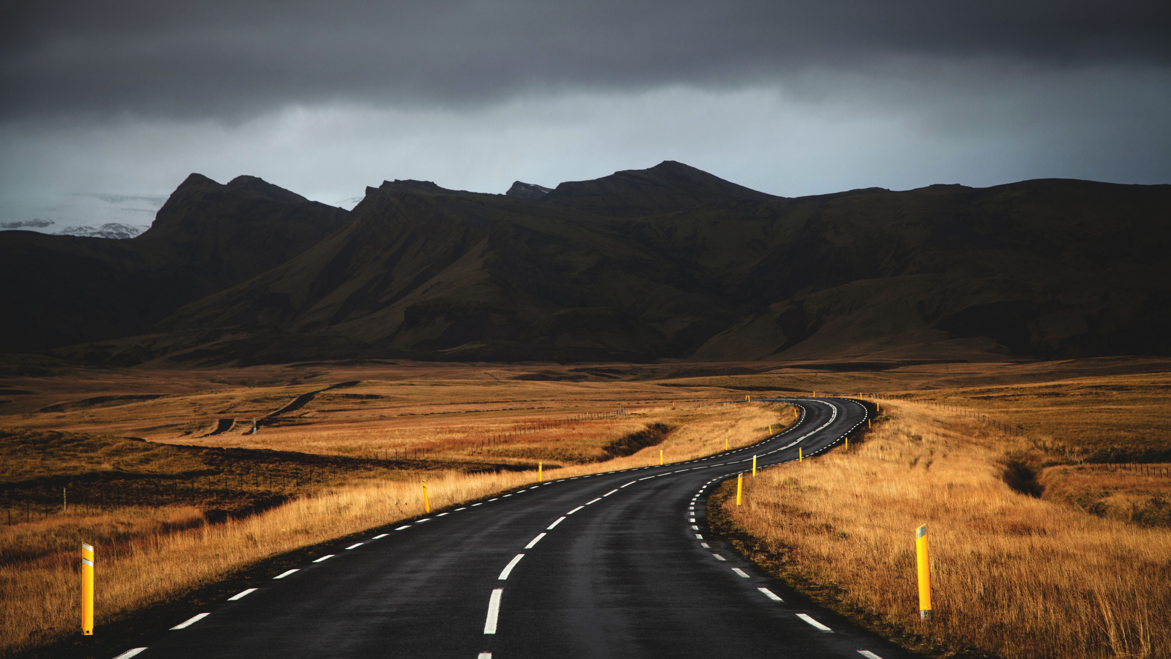 Wallpaper Iceland, 4k, 5k wallpaper, road, mountains, clouds, OS