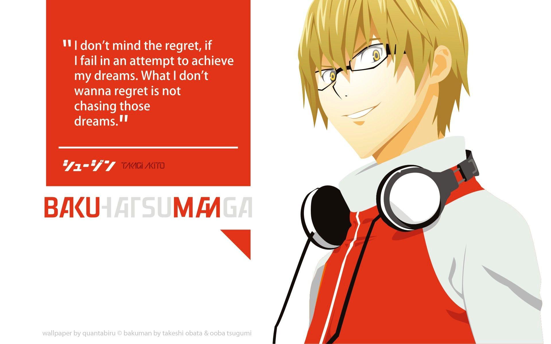 Quotes Akito Takagi Bakuman Anime Blondes Glasses Headphones Manga
