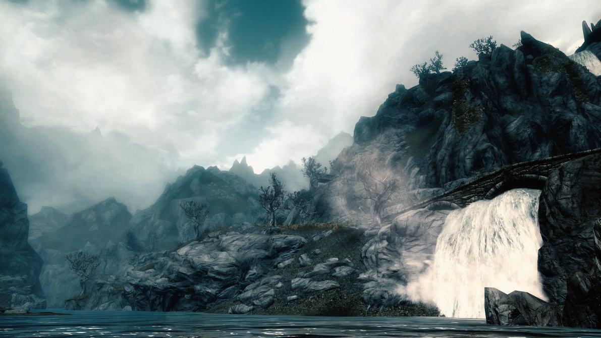 Riverside waterfall wallpaper. Wallpaper Wide HD