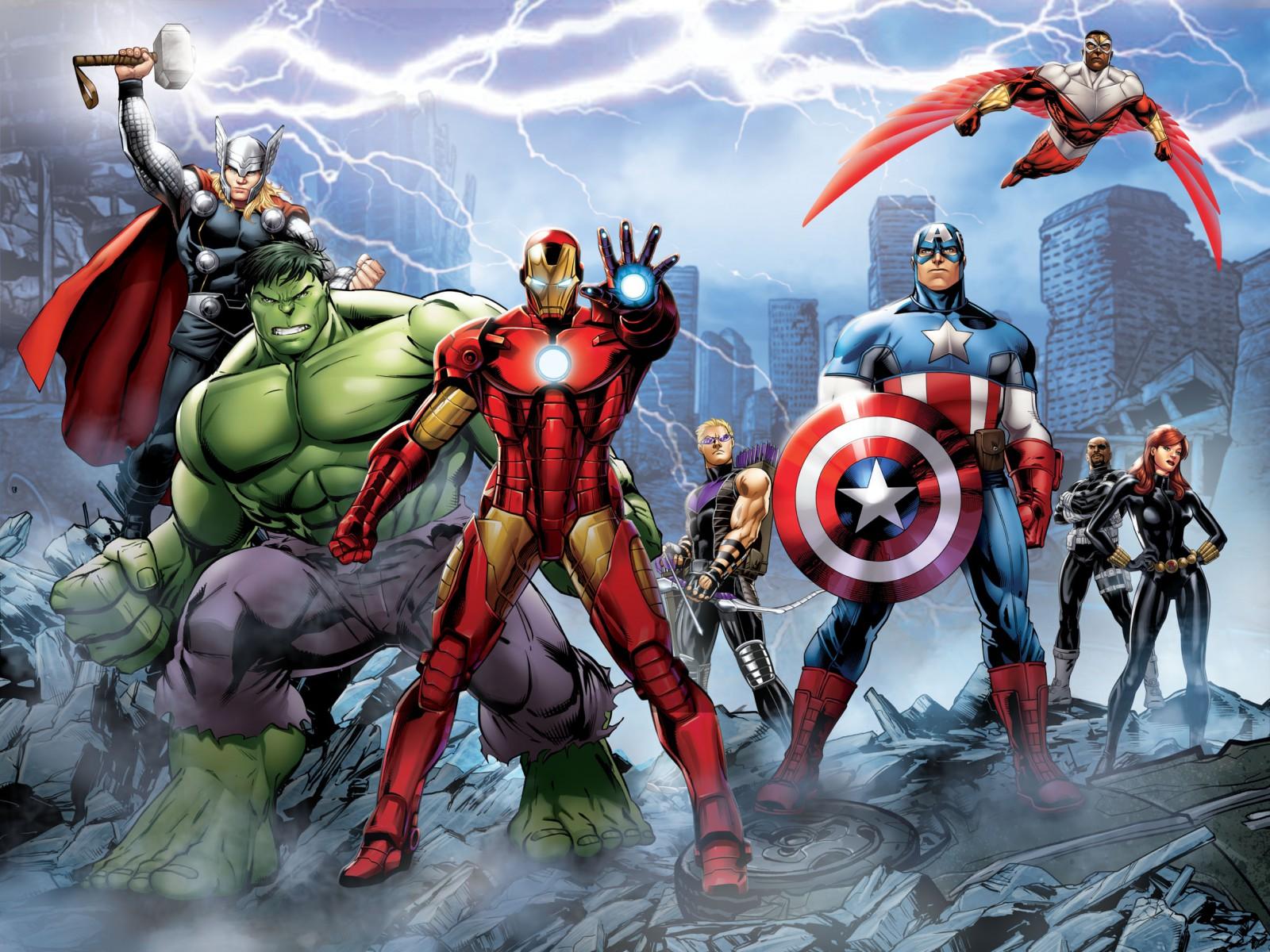 XXL Photo Wallpaper Mural Marvel The Avengers Hulk Thor