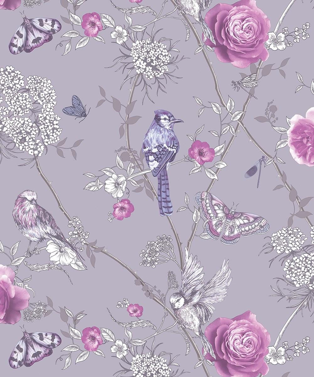 Fantasia Paradise Garden Lilac Wallpaper