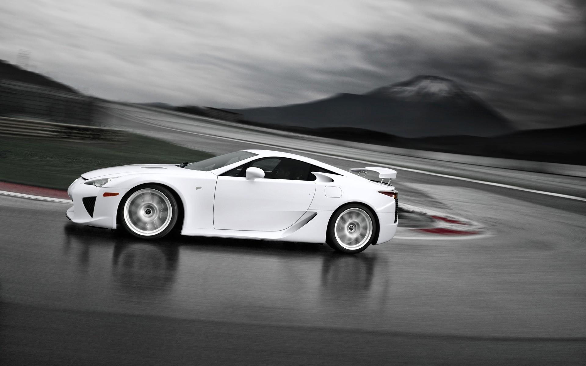 Lexus LFA White Side Angle Speed. Android wallpaper for free