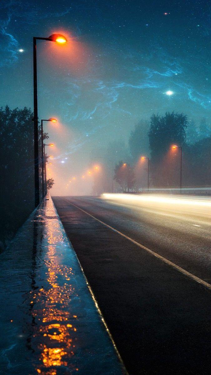 Midnight Highway Artistic IPhone Wallpaper
