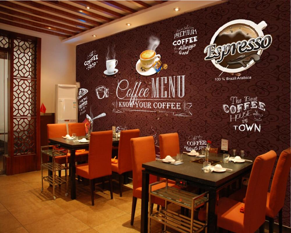 Custom food shop wallpaper, coffee, 3D modern murals for the cafe