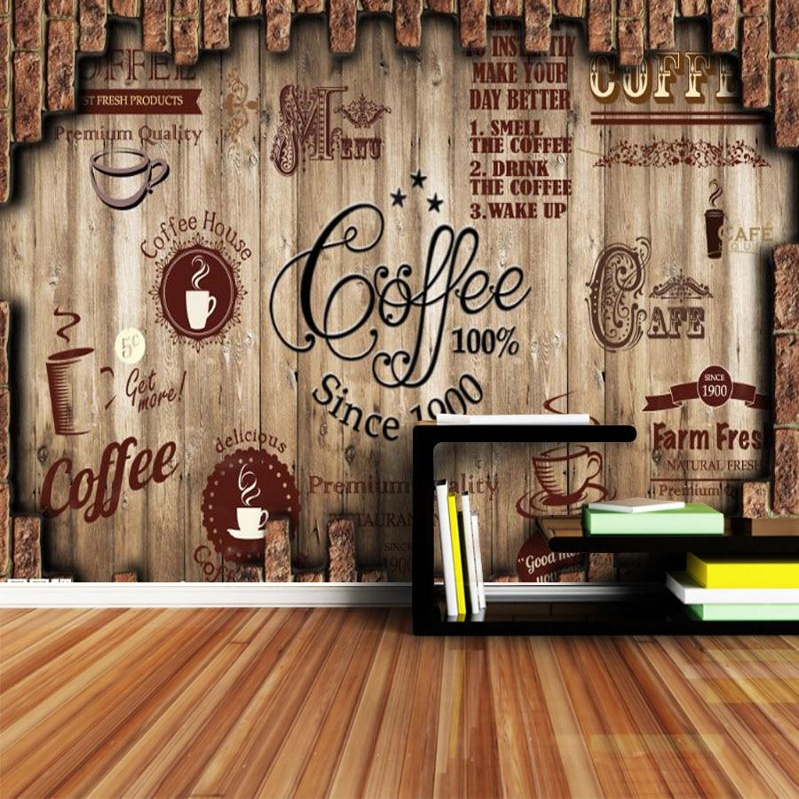 ShineHome Retro Coffee Tea Time Cafe Store Brick Wallpaper for 3D