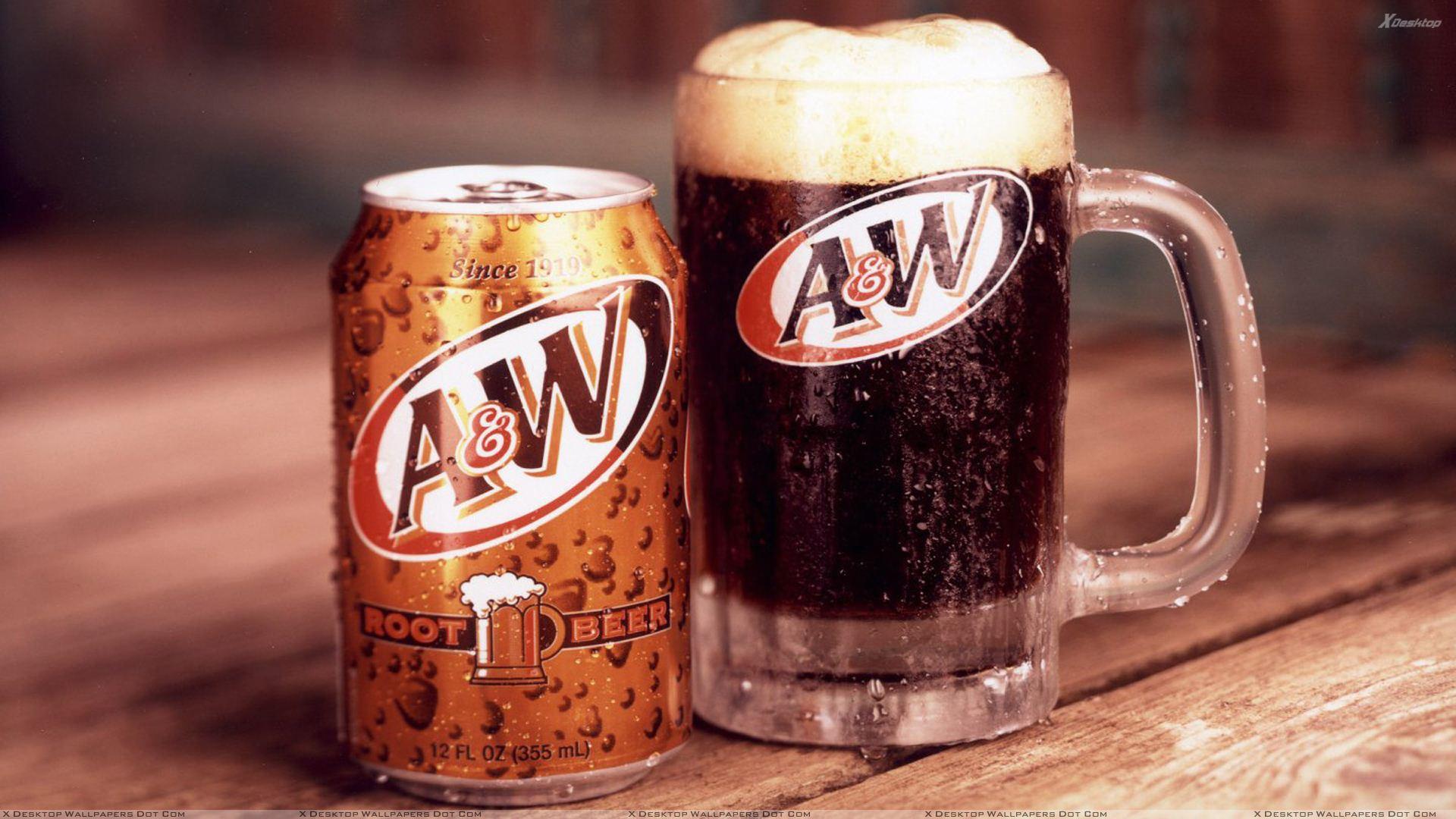 A And W Root Beer Can And Mug Wallpaper