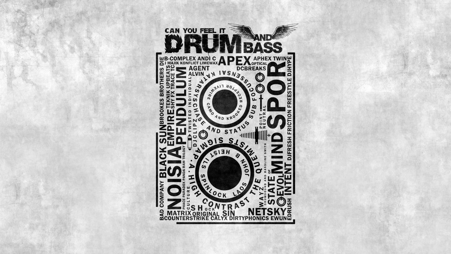 music, text, drum and bass wallpaper