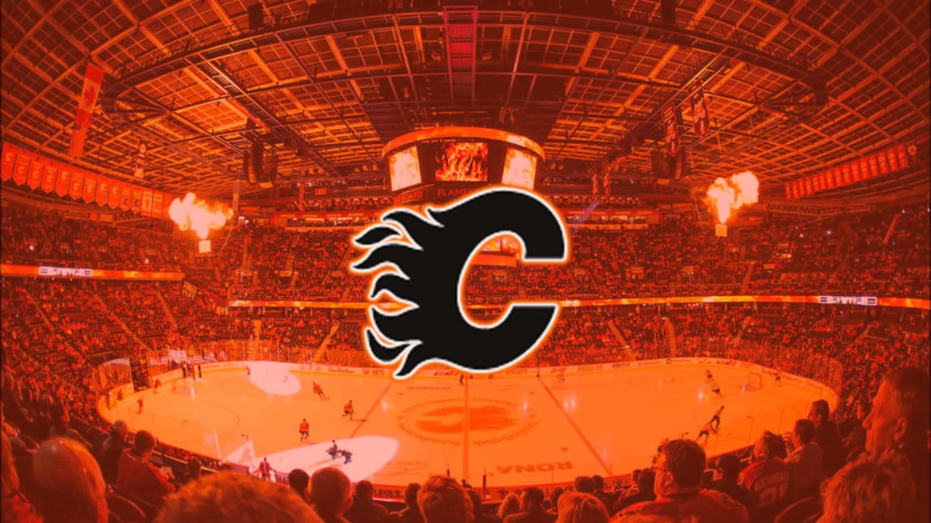 Download Molten Calgary Flames Logo Wallpaper