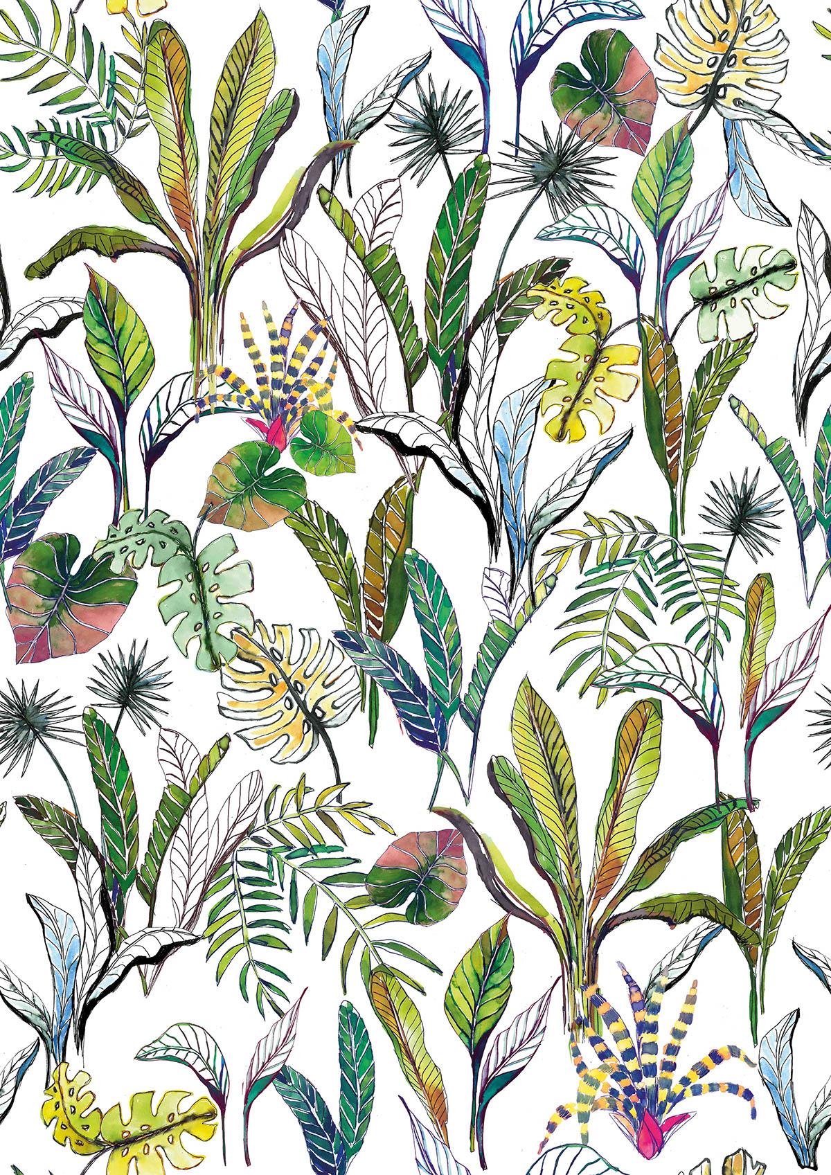 Tropical rainforest wallpaper design for FALRA MAGYAR!