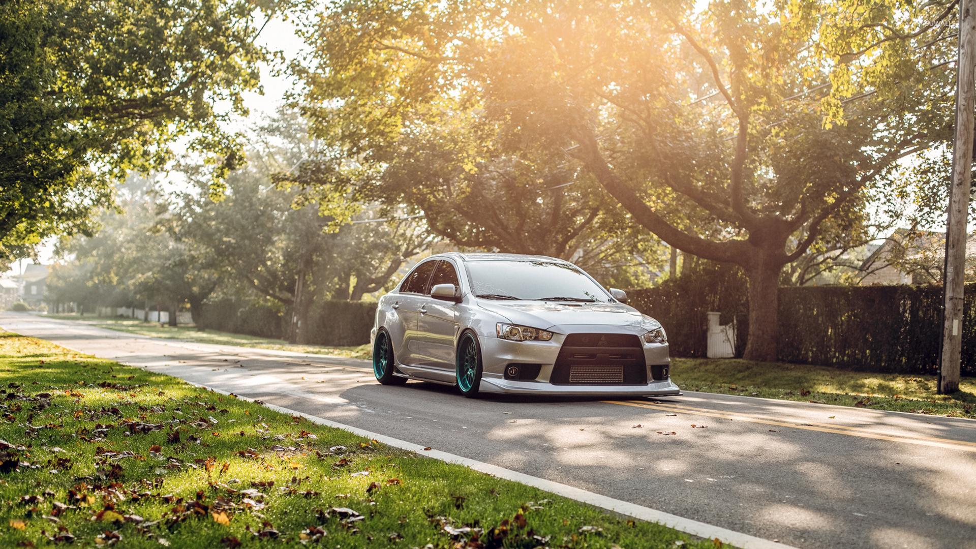 Silver Mitsubishi Lancer wallpaper wallpaper