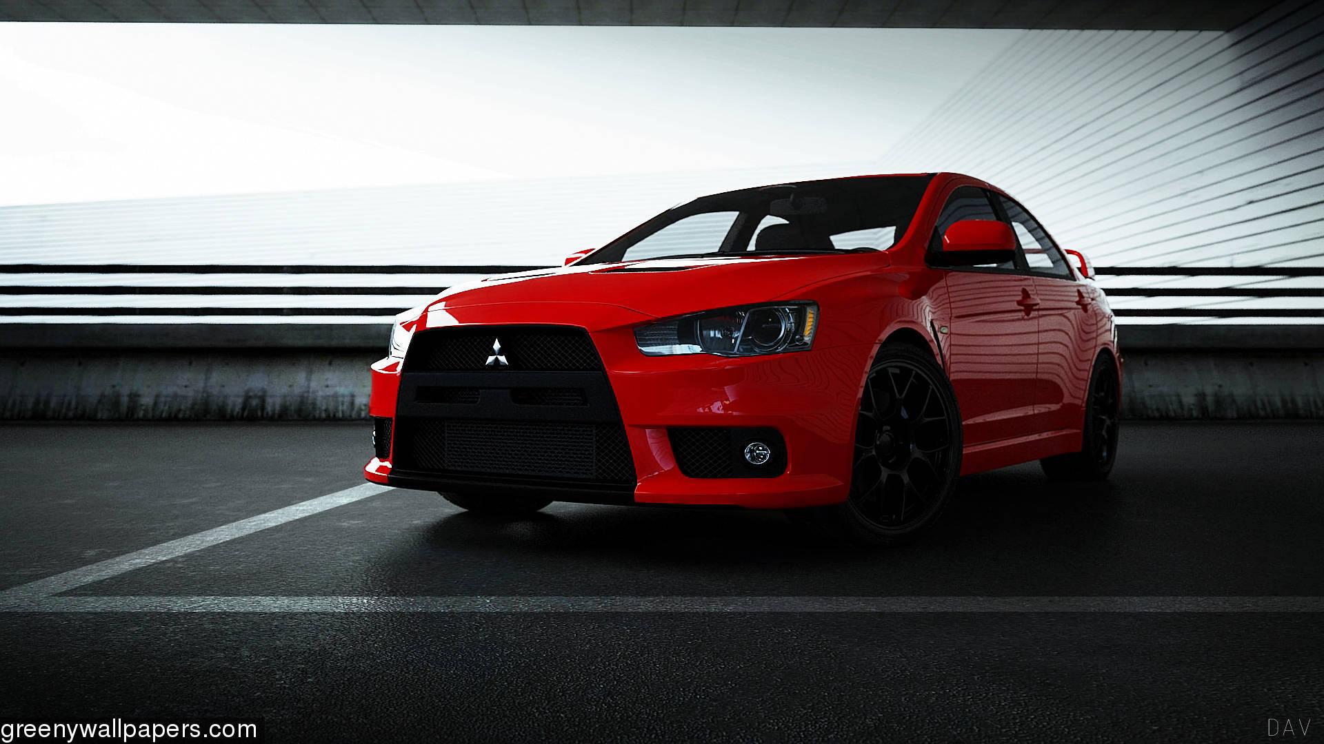 High Quality Mitsubishi Lancer Evolution X Red Wallpaper