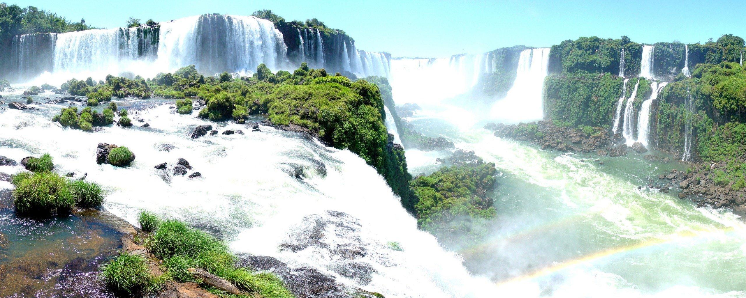 Dual monitor Iguazu Falls wallpaper, HD background