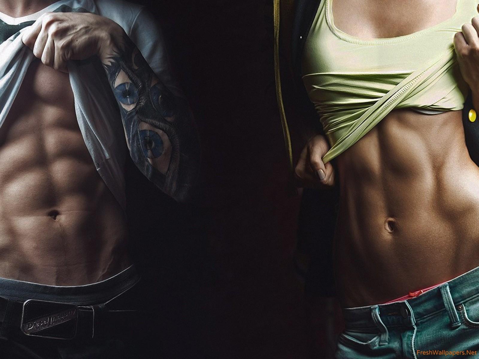 Man and Woman Physique Abs wallpaper