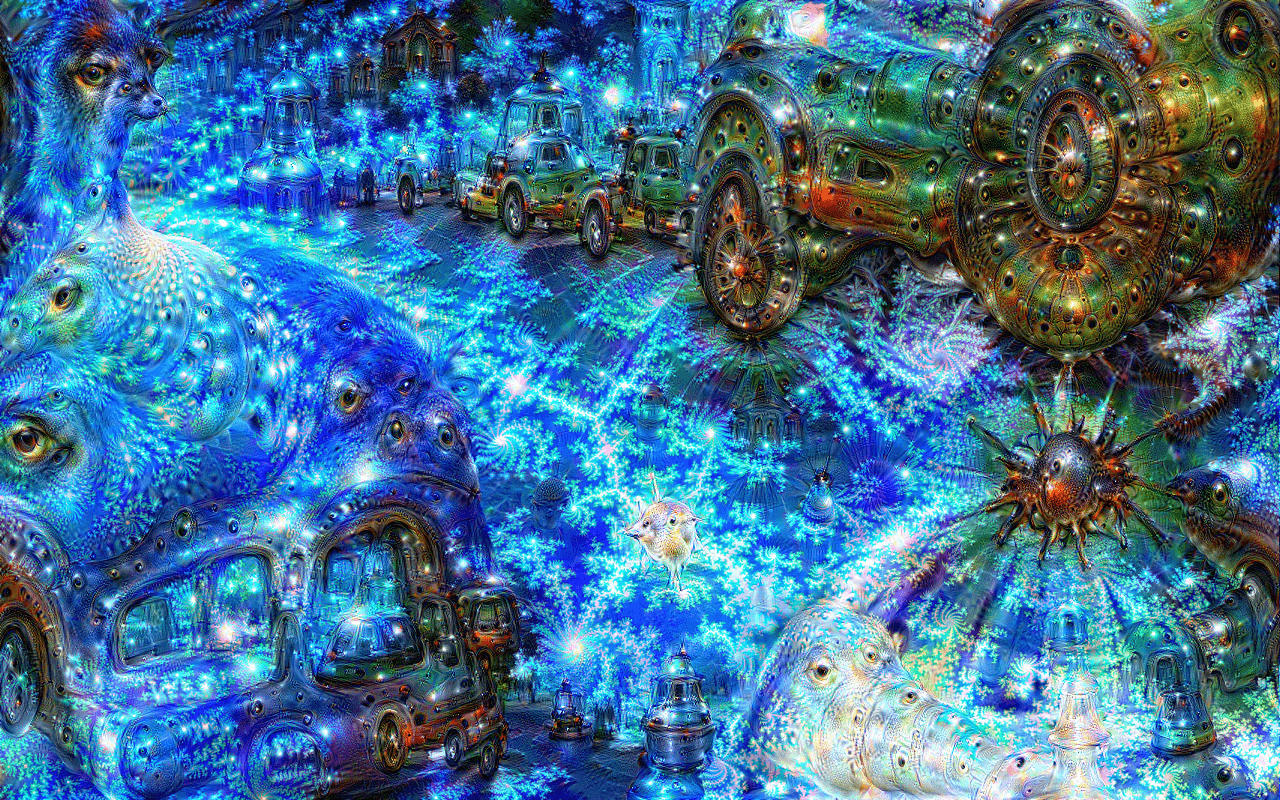 I feed DeepDream a fractal image and this happened
