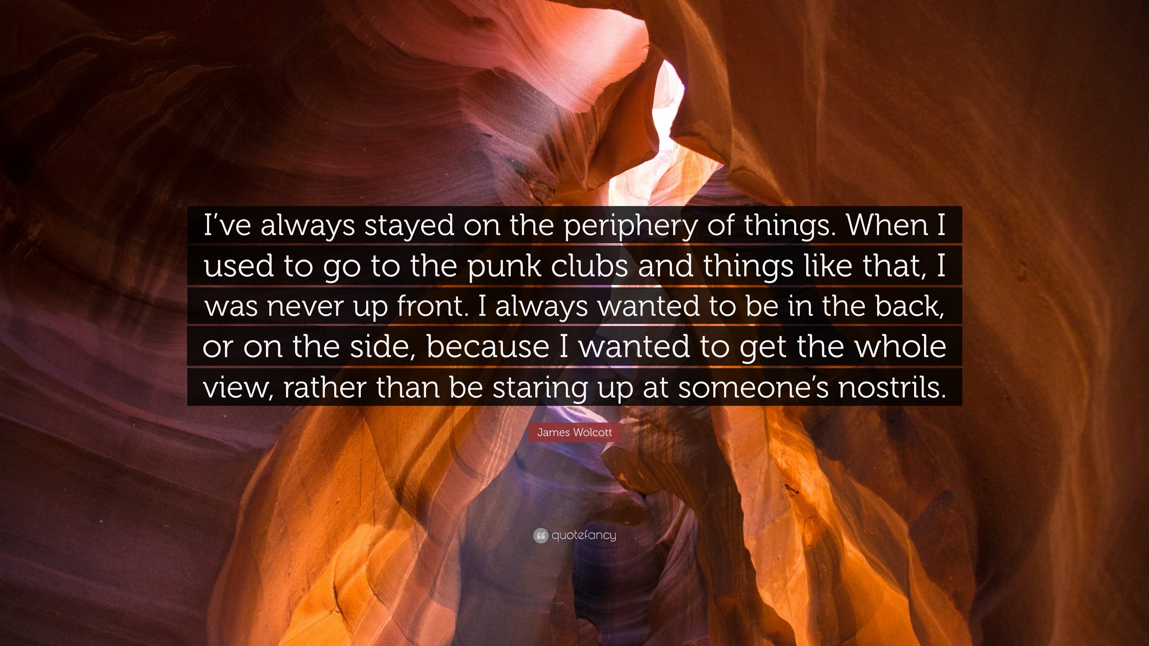James Wolcott Quote: "I've always stayed on the periphery of thin...