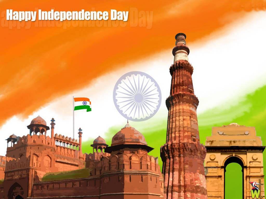 Happy Independence Day flag hosting at red fort delhith august