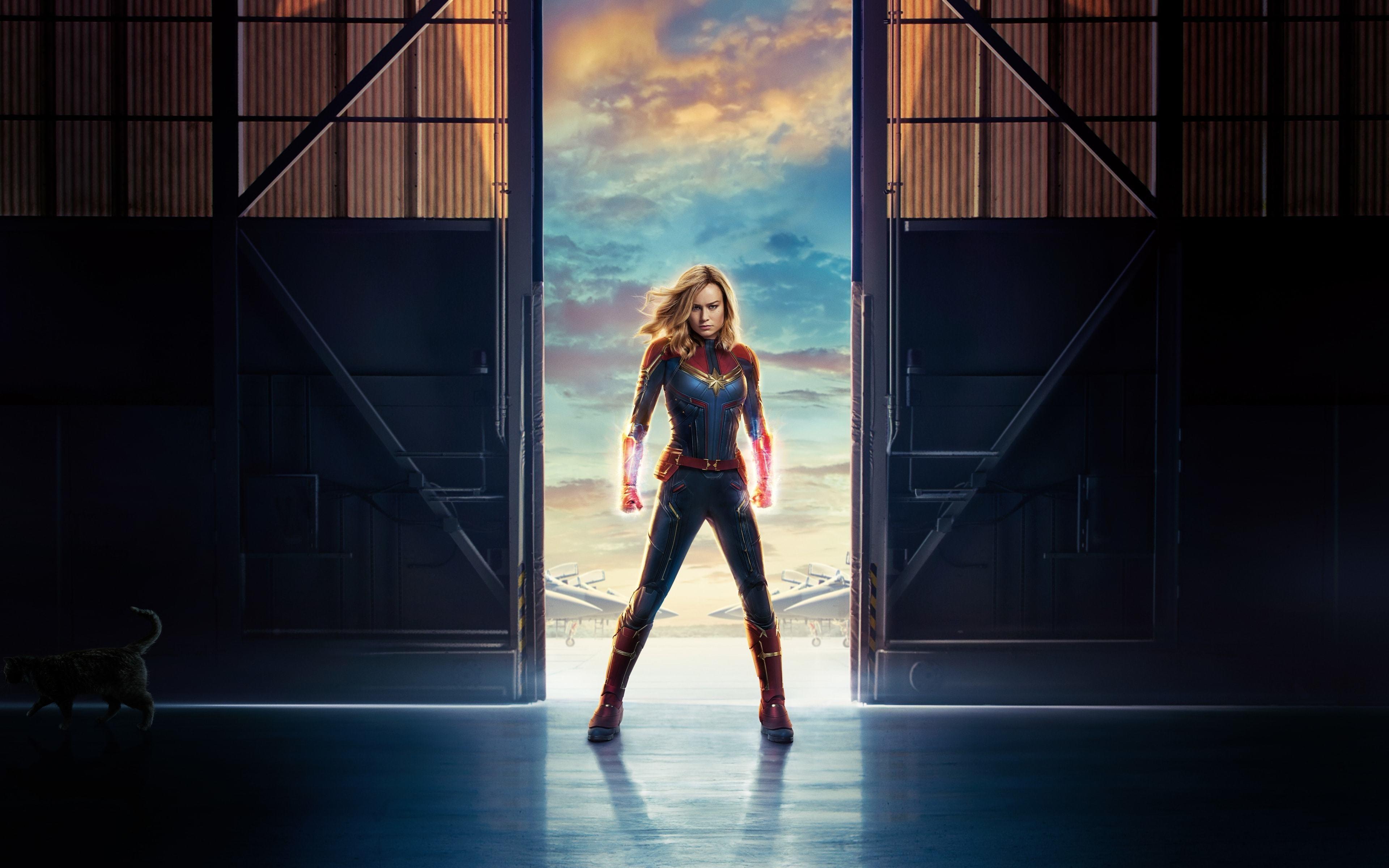 Brie Larson in Captain Marvel Movie 4K Wallpaper