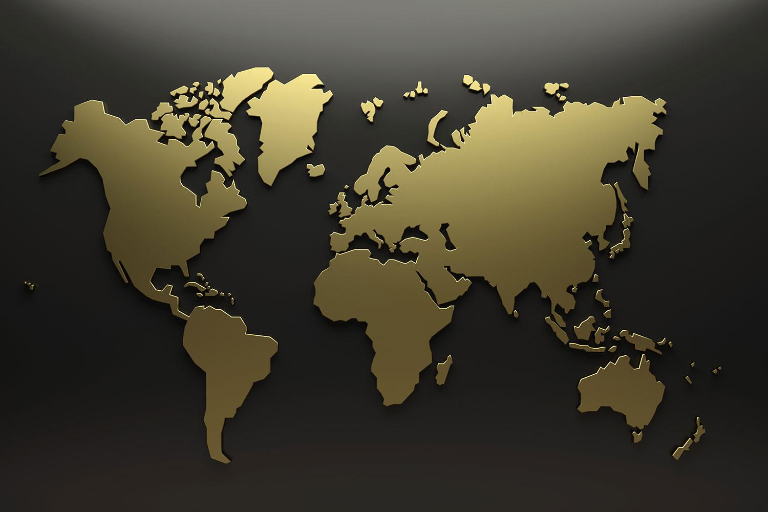 Gold World Map Wallpaper