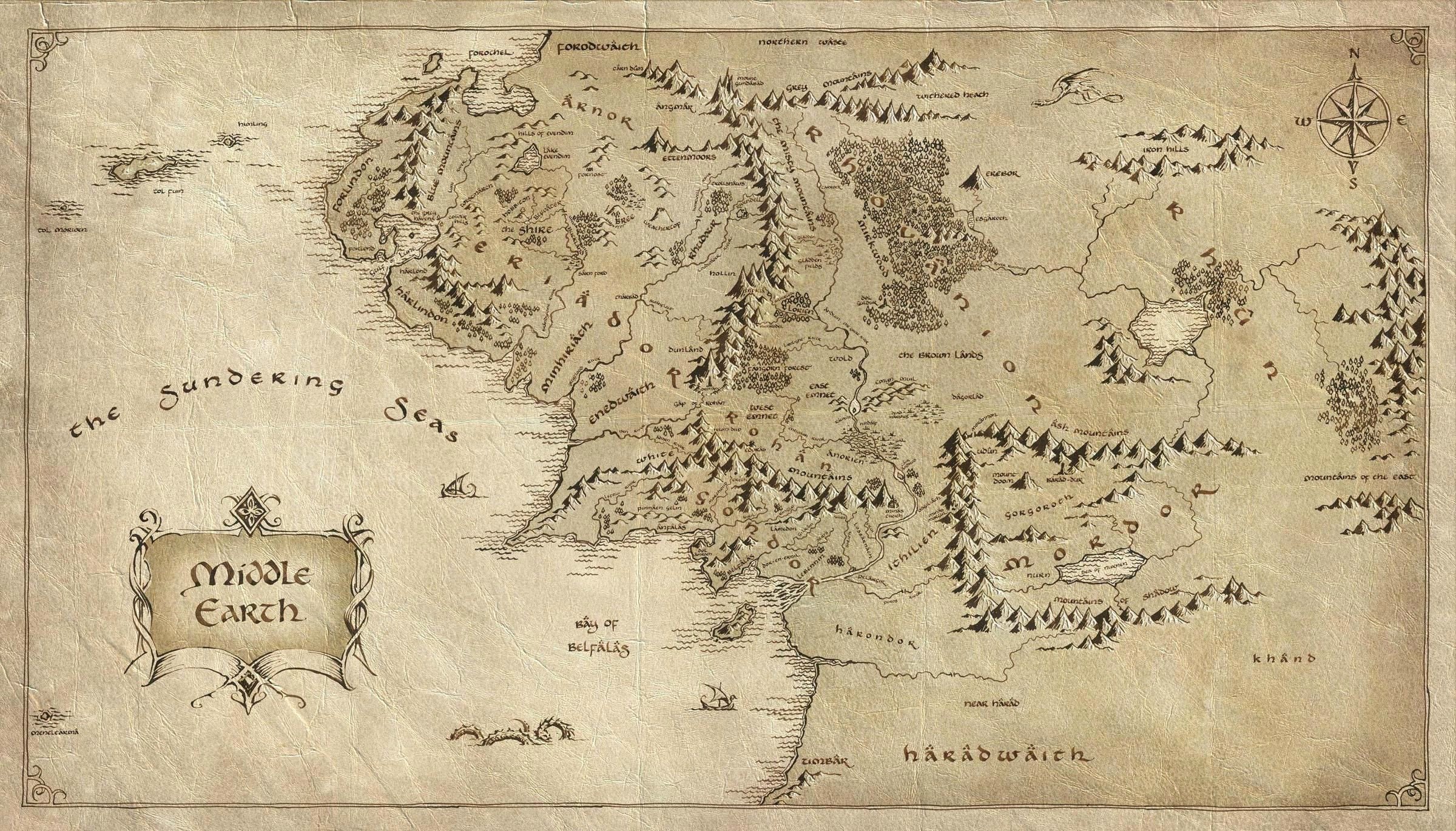 Lord Of The Rings Map Wallpaper Android
