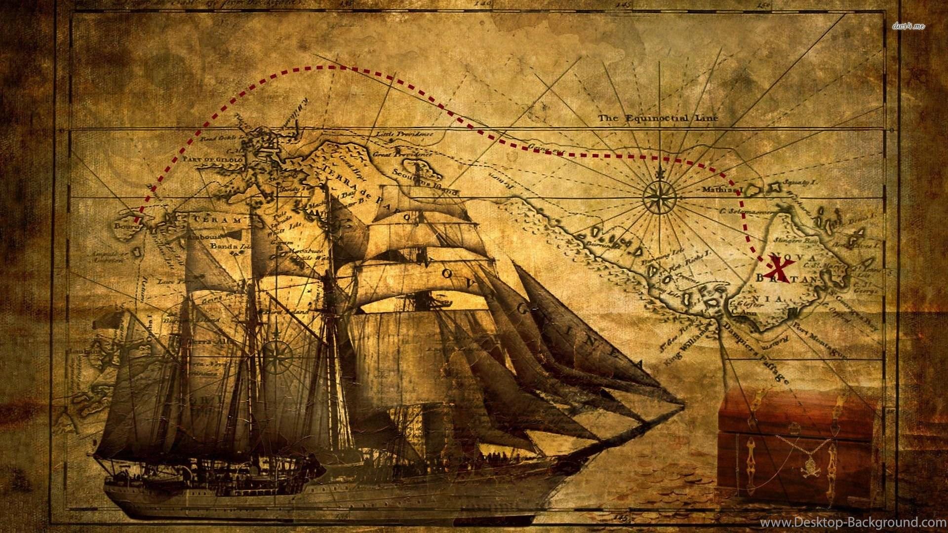 Old Ship With Map Wallpaper Digital Art Wallpaper Desktop Background
