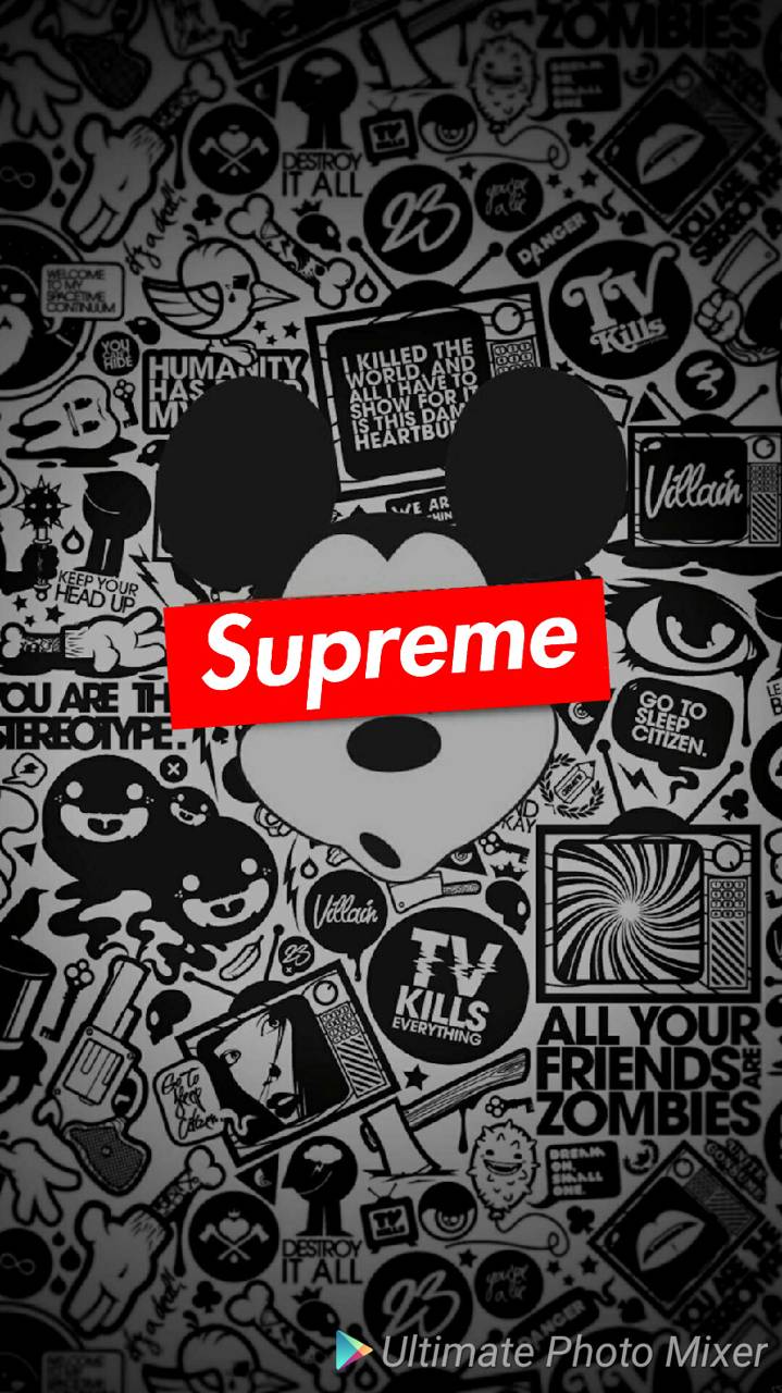 Mickey Mouse Supreme Iphone Wallpapers Wallpaper Cave
