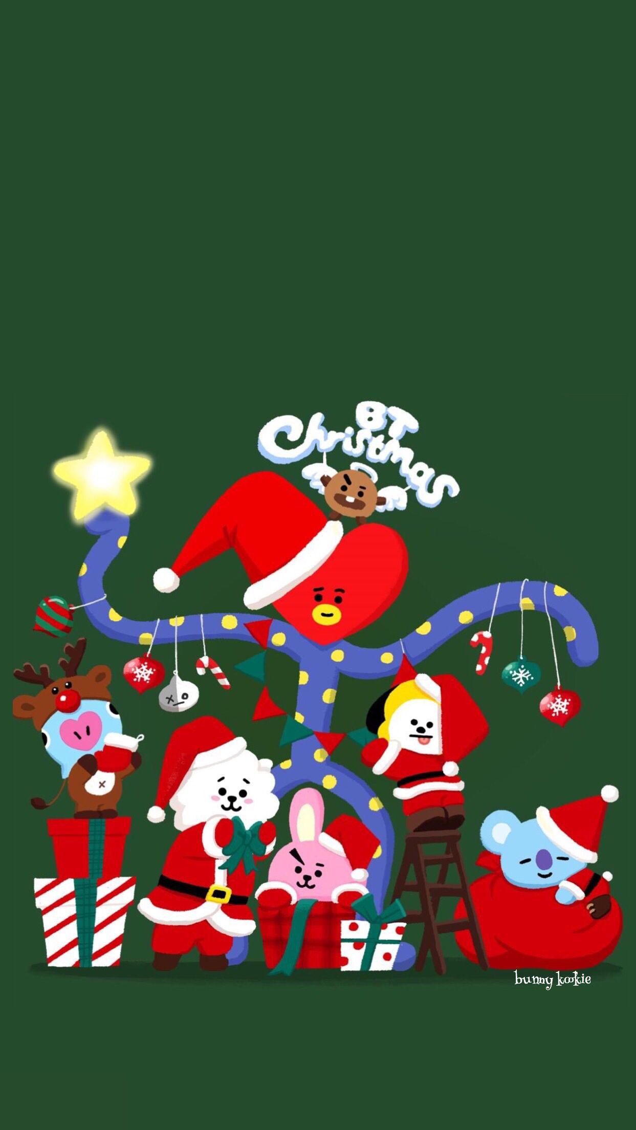 BT Christmas #BT21 #BTS. BT21. BTS, Bts wallpaper, Bts christmas