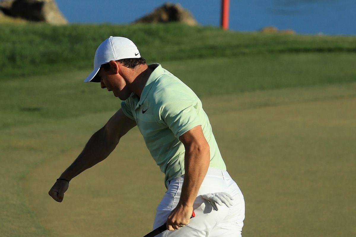 Rory McIlroy follows Tiger Woods' lead on his way to a win at Bay