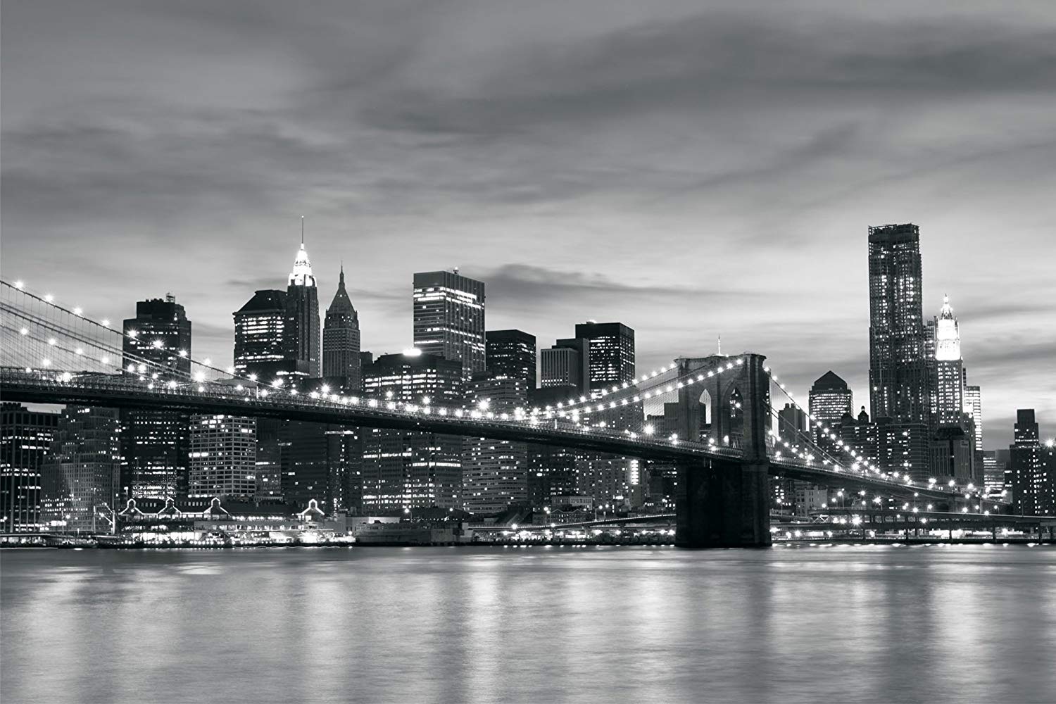 Consalnet Brooklyn Bridge New York Black & White Wallpaper Mural
