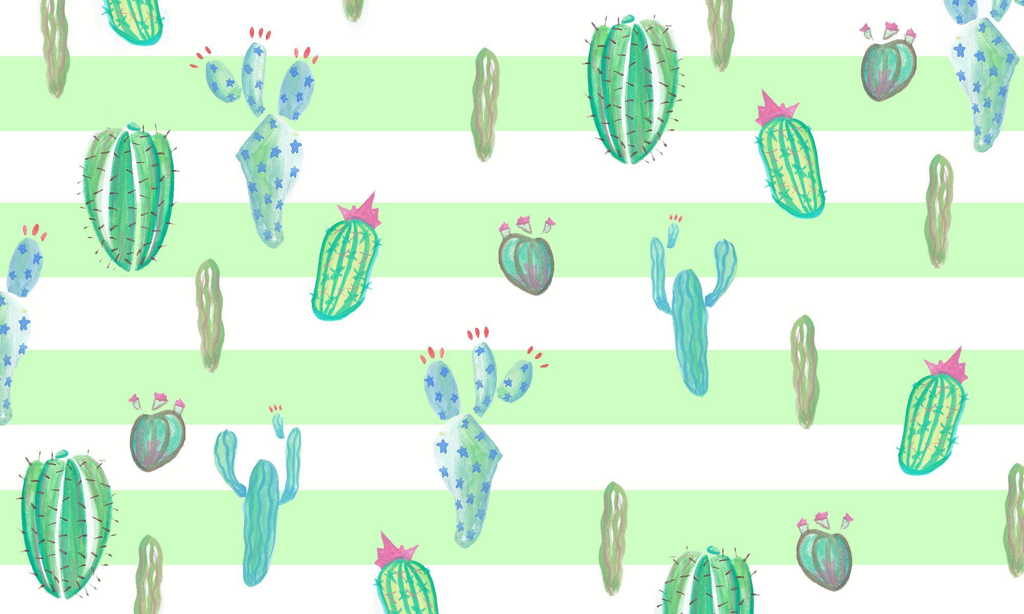 Cactus Watercolor Wallpaper
