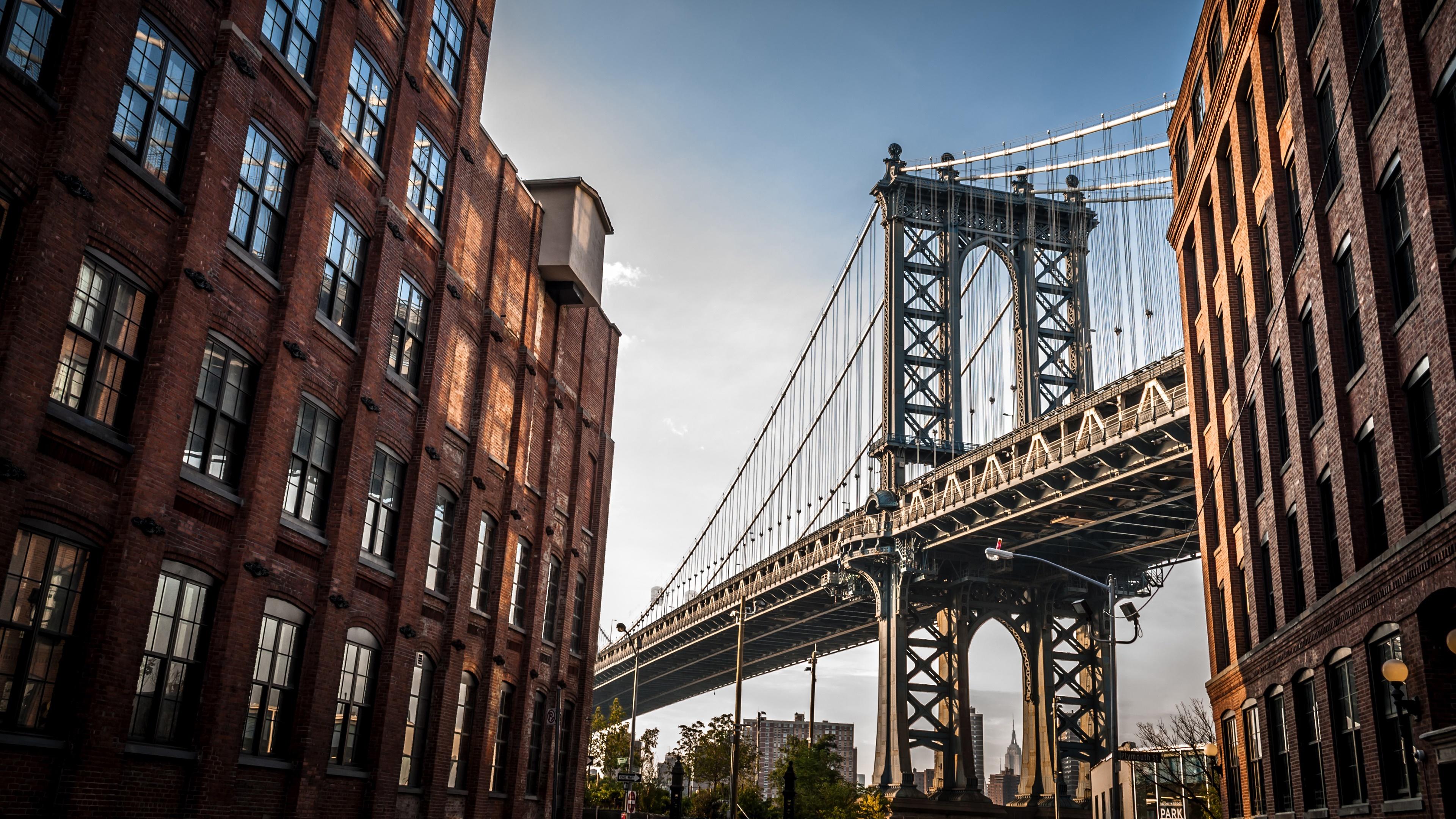 Manhattan Bridge From Dumbo, Brooklyn 4K UltraHD Wallpaper
