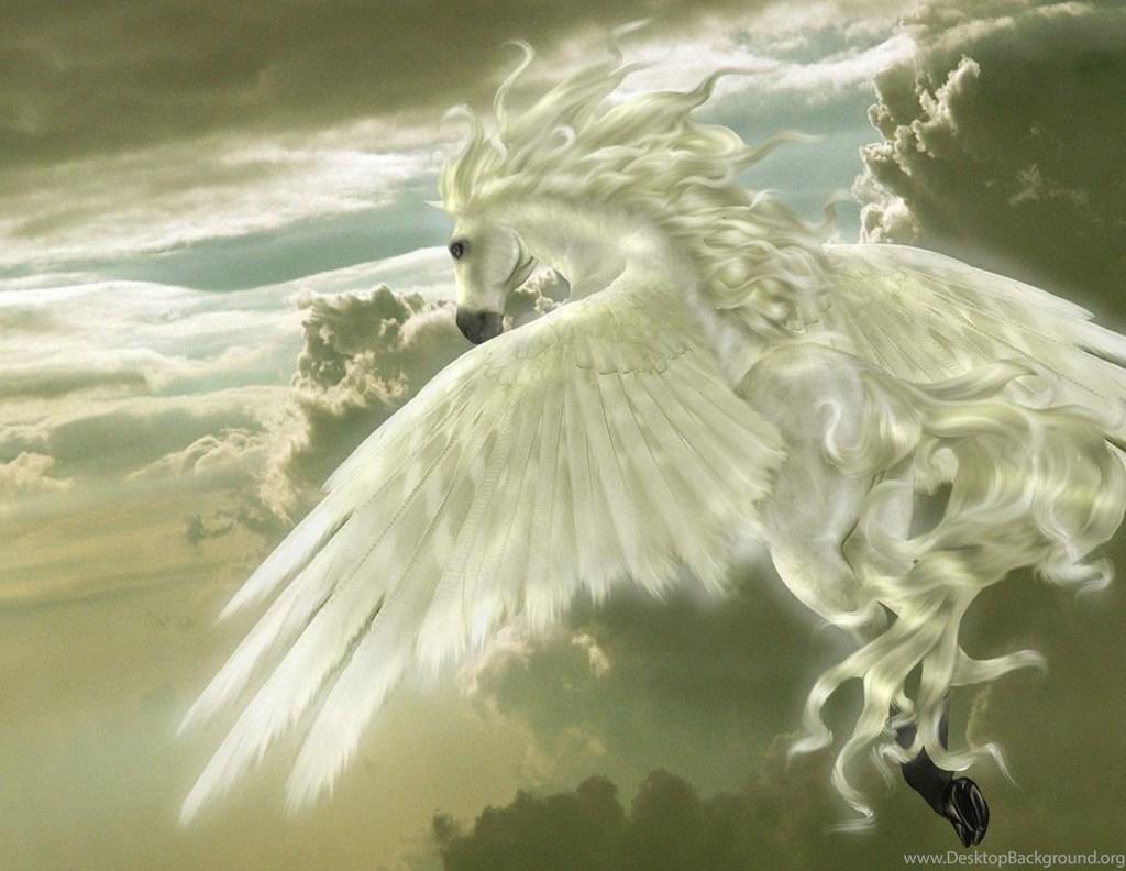 Desktop Wallpaper · Gallery · 3D Art · Pegasus The Flying Horse. Desktop Background