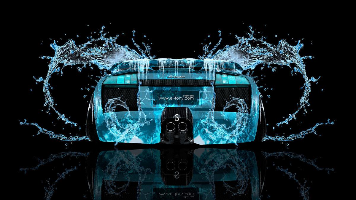 Lamborghini Murcielago Back Super Ice Water Car 2014 HD Wallpaper